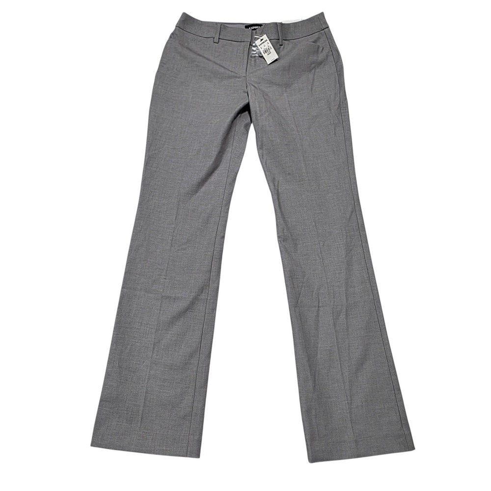 Express Editor Barely Boot Dress Pants Womens 6R Gray Polyester Blend Stretch